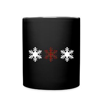 Tartan Snowflake - Full Colour Mug - black - Front