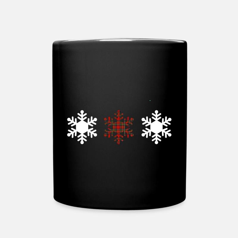Tartan Snowflake - Full Colour Mug - black