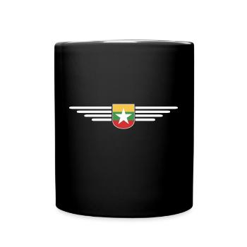 Myanmar T-Shirt – Ein Hauch von Tradition - Tasse einfarbig - Schwarz - Vorne