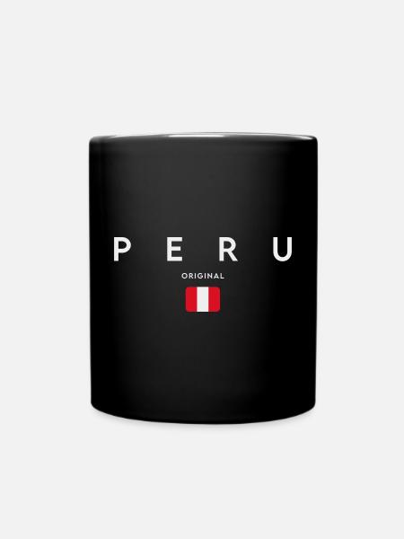 Flagge von Peru, peruanischer Stolz - Tasse einfarbig - Schwarz