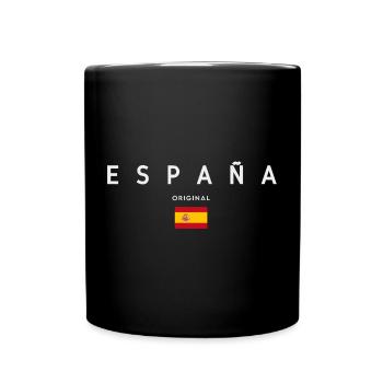 Flagge Spaniens, spanischer Stolz - Tasse einfarbig - Schwarz - Vorne