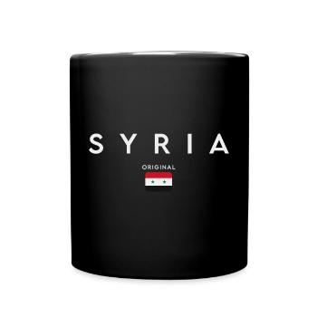 Flagge von Syrien, Syrischer Stolz - Tasse einfarbig - Schwarz - Vorne