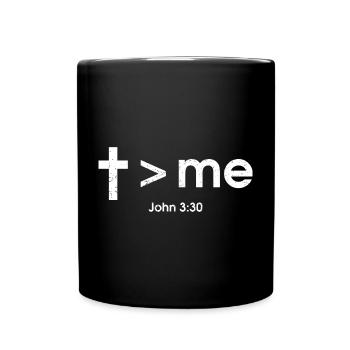Kreuz Johannes 3:16 Gott liebt dich - Tasse einfarbig - Schwarz - Vorne