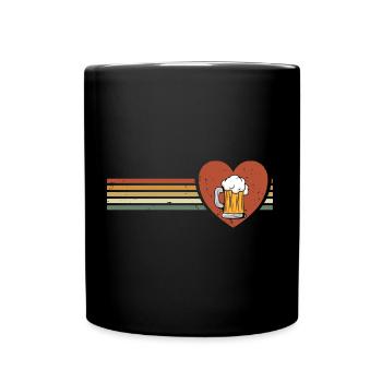 Beer Retro Design Beer Lover Funny Motif - Full Colour Mug - black - Front
