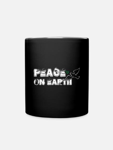 Peace on Earth | with Bird - Tasse einfarbig - Schwarz