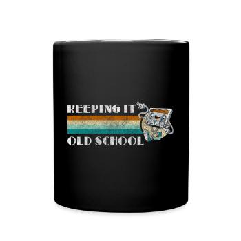 Retro Musik Kassetten Recorder Technik - Tasse einfarbig - Schwarz - Vorne