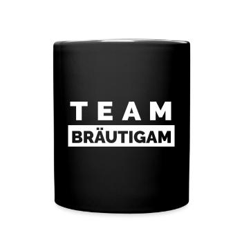 Team Bräutigam - Junggesellen Abschied Männer - Tasse einfarbig - Schwarz - Vorne