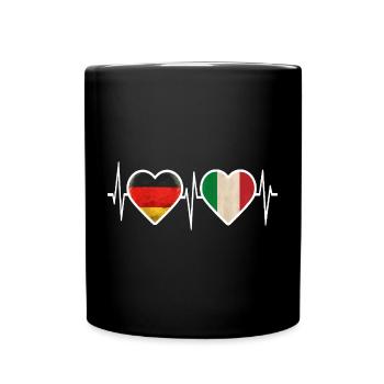 Germany Italy Heartbeat - Full Colour Mug - black - Front