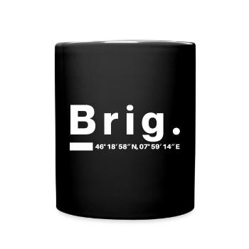 Brig Koordinaten Wallis Walliser Walliserin Briger - Tasse einfarbig - Schwarz - Vorne