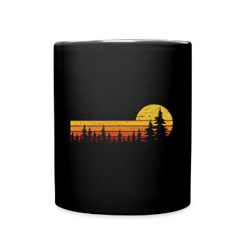 Wald Natur Bäume Wildnis Outdoor Wandern - Tasse einfarbig - Schwarz - Vorne