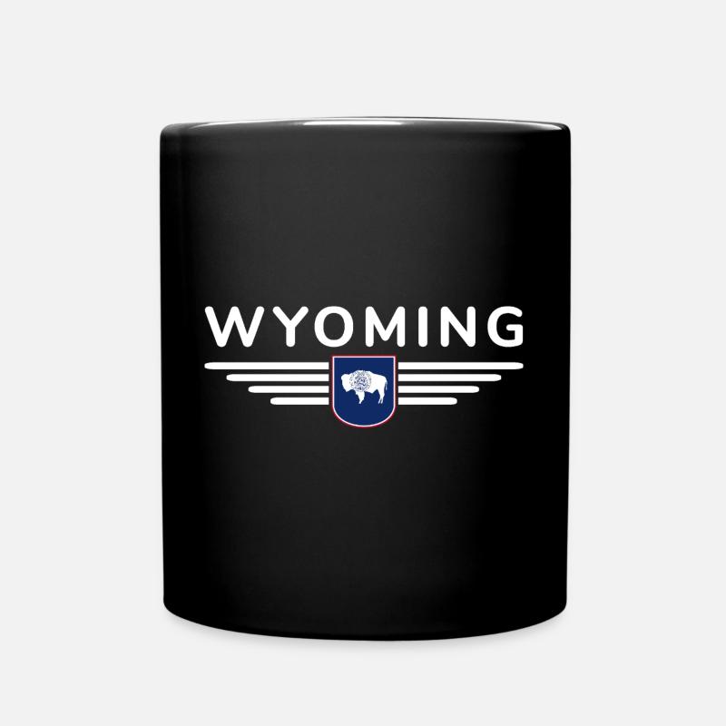 Wyoming Fan Shirt – Wild & Frei - Tasse einfarbig - Schwarz