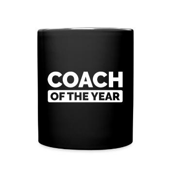 coach of the year - Trainer Vereine und Teams Logo - Tasse einfarbig - Schwarz - Vorne