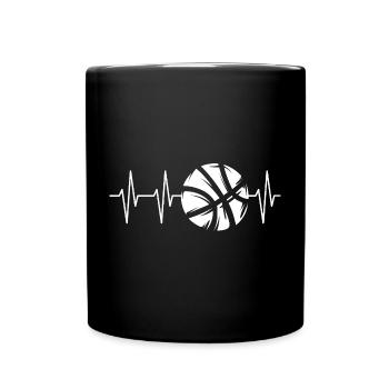 Basketball heartbeat – pulse of the game - Full Colour Mug - black - Front