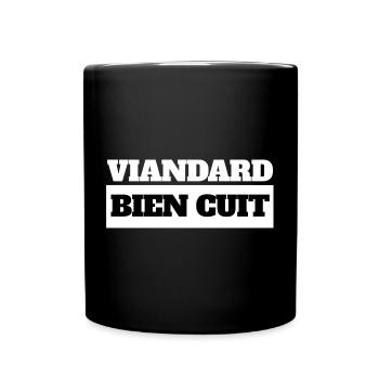 WELL-COOKED MEAT - BARBECUE HUMOR - Full Colour Mug - black - Front