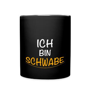 Ich Bin SCHWABE Unterstrichen I Goldenes Schwaben - Tasse einfarbig - Schwarz - Vorne