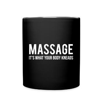 Lustige Massage Ihr Körper knetet Geschenk-T-Shirt - Tasse einfarbig - Schwarz - Vorne