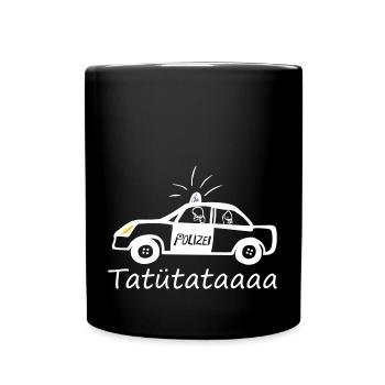 Tobi´s Polizeiauto Tatütataaa - Tasse einfarbig - Schwarz - Vorne