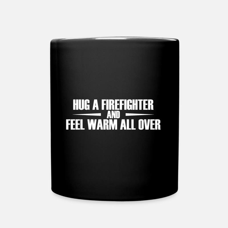 HUG A FIREFIGHTER - Full Colour Mug - black