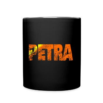Schriftzug Petra Name - Tasse einfarbig - Schwarz - Vorne