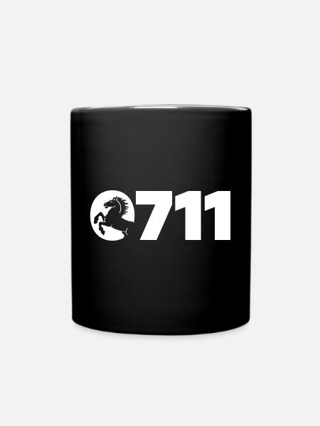 0711 VORWAHL STUTTGART WAPPEN TSHIRT - Tasse einfarbig - Schwarz