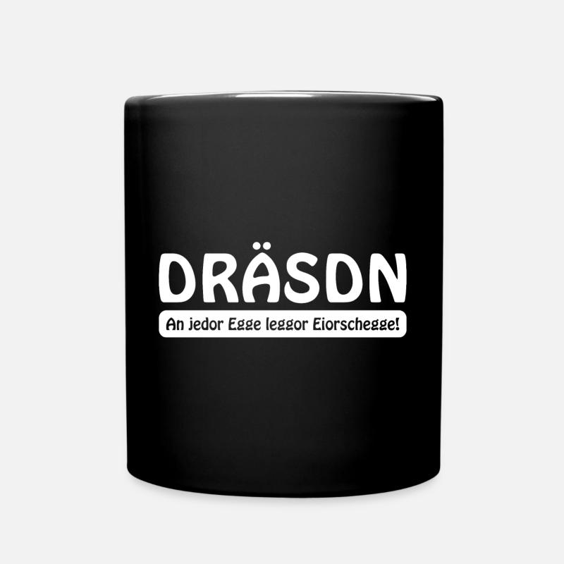 Dresden – An jeder Ecke lecker Eierschecke - Tasse einfarbig - Schwarz