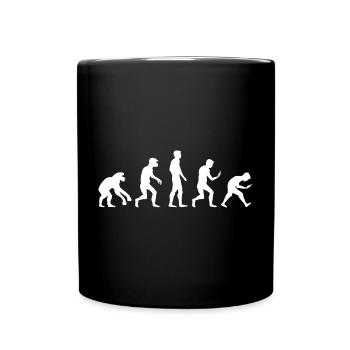 Logo drôle de dépendance au téléphone portable de smartphone d’évolution - Mug uni - noir - Devant