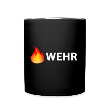 Feuerwehr Flamme - Tasse einfarbig - Schwarz - Vorne