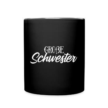 Kleine Schwester - Große Schwester P49 A - Tasse einfarbig - Schwarz - Vorne
