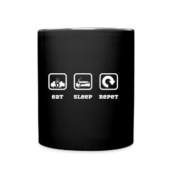 eat sleep repeat - Full Colour Mug - black - Front