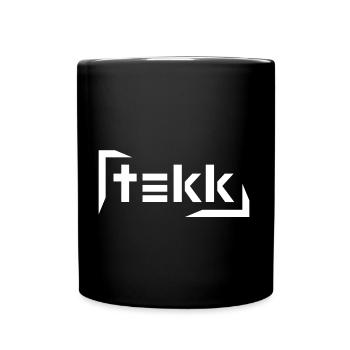 Hardtekk - Tekk - Techno - Tekk Schriftzug - Tasse einfarbig - Schwarz - Vorne