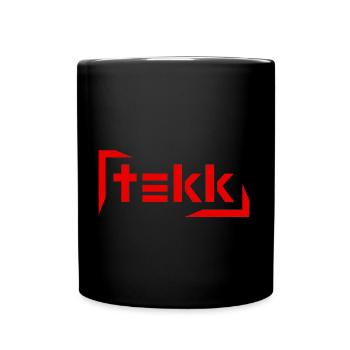 Hardtekk - Tekk - Techno - Tekk Schriftzug - Tasse einfarbig - Schwarz - Vorne