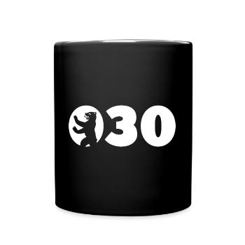 030 BERLIN BÄR WEISS - Tasse einfarbig - Schwarz - Vorne