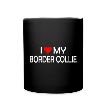 Ich liebe meinen Border Collie - Tasse einfarbig - Schwarz - Vorne