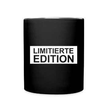 Geometrisches Muster mit leuchtenden Akzenten - Tasse einfarbig - Schwarz - Vorne