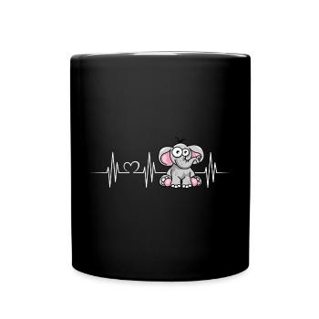 heartbeat elefant herzschlag elefanten Herzschlag - Tasse einfarbig - Schwarz - Vorne