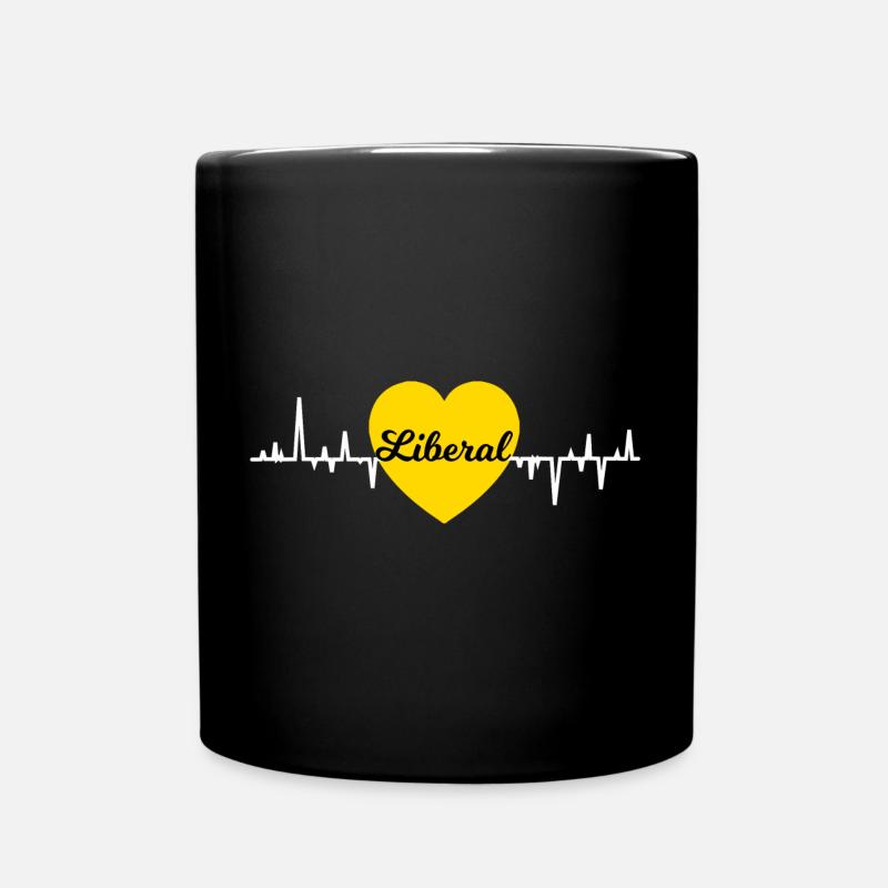 Liberales Herz - Tasse einfarbig - Schwarz