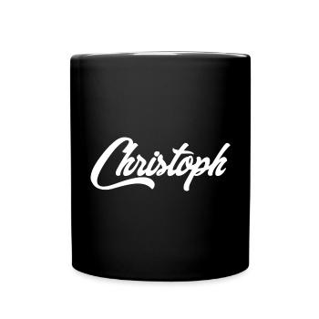 Calligraphic lettering with elegant flair - Full Colour Mug - black - Front