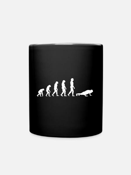 Evolution Liegestütz - Tasse einfarbig - Schwarz