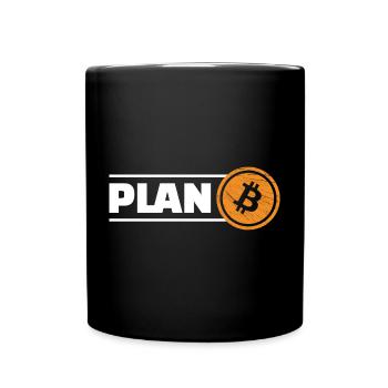 Bitcoin Plan B - Full Colour Mug - black - Front