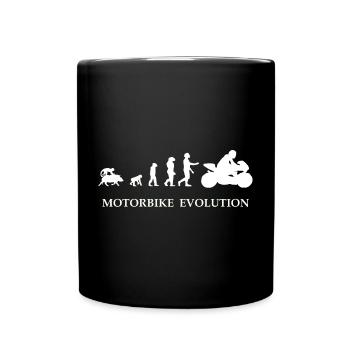 EVOLUTION MOTORBIKE biker motorcycle fun Outfit - Tasse einfarbig - Schwarz - Vorne