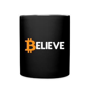 Bitcoin Logo Vintage Believe Crypto BTC Blockchain - Mug uni - noir - Devant