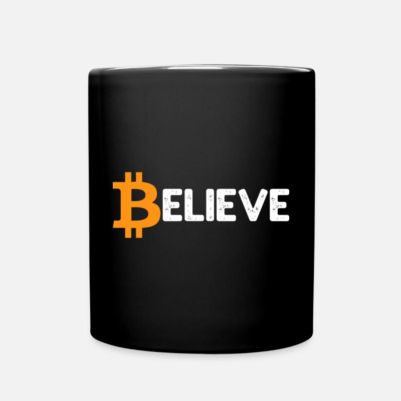 Bitcoin Logo Vintage Believe Crypto BTC Blockchain - Tasse einfarbig - Schwarz