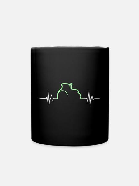 Heartbeat - Traktor - Landwirtschaft - Bauer - Tasse einfarbig - Schwarz
