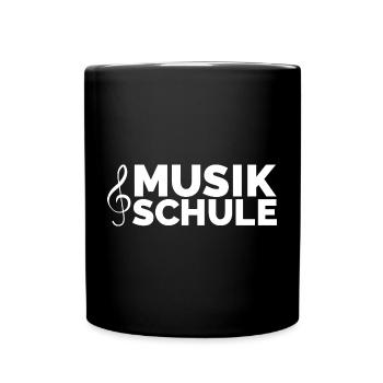 Musikschule Musik Unterricht lernen Piano Gitarre - Tasse einfarbig - Schwarz - Vorne