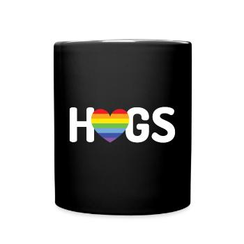 LGBT-Umarmungen - Tasse einfarbig - Schwarz - Vorne