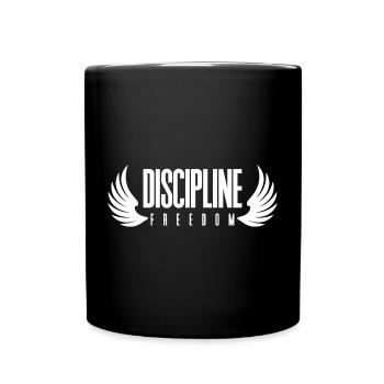 Disziplin gleich Freiheit Geflügelte Denkweise Tee - Tasse einfarbig - Schwarz - Vorne