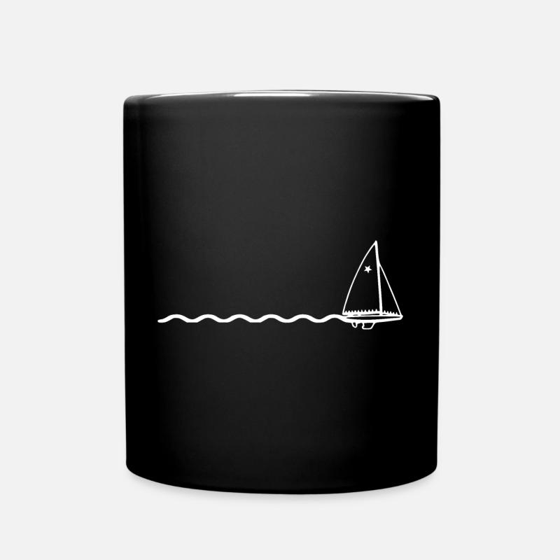 Seegeln - Schiff - Meer - Boot - Tasse einfarbig - Schwarz