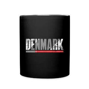 Denmark Distressed Typography - Full Colour Mug - black - Front