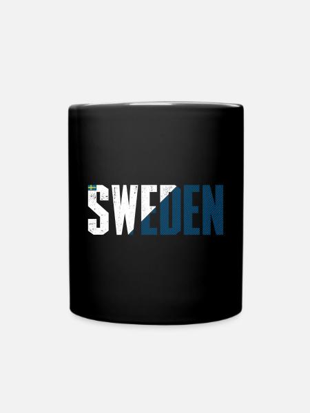 Schweden Fette Flagge Typografie - Tasse einfarbig - Schwarz