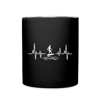 Hydrofoil Surfing Surf Surfer Hydrofoil Surfen - Full Colour Mug - black - Front